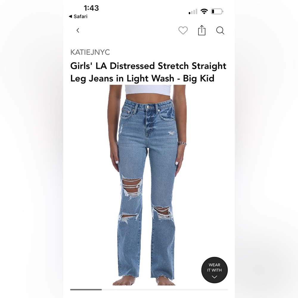 Katie J Nyc girls jeans size 12